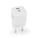 Nedis USB-C Vegglader 20W Hurtiglading Hvit