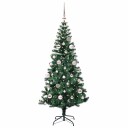  Kunstig Forhåndsopplyst Juletre grønn 150 cm PVC og metall
