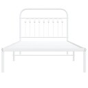  Sengeramme i metall med hodegavl hvit 100x190 cm 8721102645327
