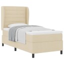  Box Spring Seng med Madrass i Krem 100x200 cm Stoff