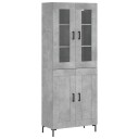 vidaXL Highboard betong grå 69,5x34x180 cm konstruert tre 8720845477639