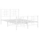 vidaXL Sengeramme i metall med hode- og fotgavl hvit 120x200 cm 8721012304253