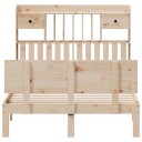  Seng med bokhylle uten madrass 135x190 cm heltre furu 8721158614698