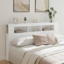  Sengegavl med LED hvit 180x18,5x103,5 cm konstruert tre 8721012259423