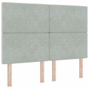  Box Spring Seng med Madrass & LED Lys Lys Grå 140x190 cm Fløyel