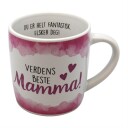 Verdens Beste Mamma Hvitt og Rosa Krus med Tekst
