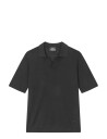 Mads Nørgaard Cotton Lino Theo Polo Knit   Black   S