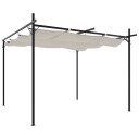  Pergola med uttrekkbar tak kremhvit 295x292x230 cm