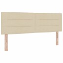  Sengegavl med linjemønster Krem 140 cm Stoff