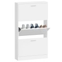 vidaXL Skoskap h?yglans hvit 59x17x108 cm konstruert tre