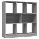vidaXL Bokhylle gr? sonoma 97,5x29,5x100 cm konstruert tre