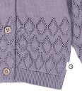 Müsli Cardigan   Strikk   Leaf   Lilac Tåke m. Hullmønster   Müsli   2 år 92   Cardigan   Lilla