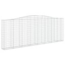 vidaXL Gabionkurver buede 9 stk 400x30x140/160 cm galvanisert jern