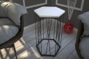 Falan Sidebord 40 cm Heksagon - Hvit/Svart