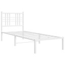  Sengeramme i metall med hodegavl hvit 80x200 cm 8721012373280