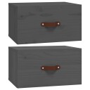 vidaXL Veggmonterte nattbord 2 stk grå 40x29,5x22 cm