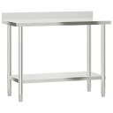  Kjøkkenbenk med bakplate 110x55x93 rustfritt stål