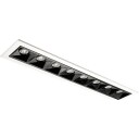 Sg Armaturen As Inspire R 300 innfelt downlight 8 lys 15W RA98 3000K dimbar - Svart/Hvit