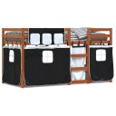   Køyeseng for barn gardiner hvit og svart 80x200 cm heltre furu 3283922 3283922