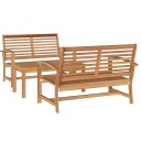 Hagesofa Set 3 pcs Naturlig Heltre teak