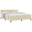  Box Spring Seng med Madrass Krem 180x200 cm Stoff