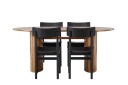 Isolde Matgruppe 180 cm Oval med 4 Montros Stoler   Sort