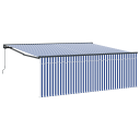  Innvendbar Markise Blå og hvite striper 400 × 300 cm