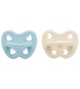 Hevea Smokk 0 3 mdr Rund Newborn Baby Blue & Milky White   2 stk.