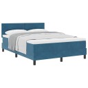  Box Spring Seng med Madrass Mørkeblå 140x190 cm Fløyel