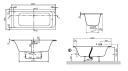 VILLEROY & BOCH ARCHITECTURA BADEKAR 170X80 FOR INNBYGGING HVIT ALPIN