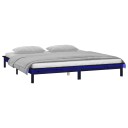 vidaXL Sengeramme med LED svart 200x200 cm heltre