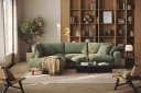 Copenhagen Premium 4 personers Venstrevendt L formet Dyb Chaiselongsofa i Chenille   Grøn