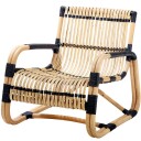 Cane line Curve loungestol Svart/Natur
