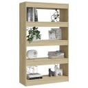 vidaXL Bokhylle/romdeler sonoma eik 80x30x135 cm sponplate