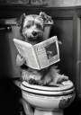 Funny Dog On Toilet Plakat / 21x30