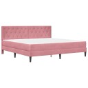 vidaXL Sengeramme med madrass med hodegjerde Rosa 180 x 200 cm Fløyel