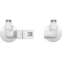 Kriss Corner Rom Ventilsett Med romtermostat, Vinkel, Hvit