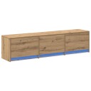  TV skap med LED Artisan Eik 165 x 34 x 40 cm Konstruert tre