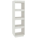 vidaXL Bokhylle/romdeler hvit 40x35x135 cm heltre furu