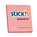 Stick"n Notisblokk 76x76 100 Blad Neon Rosa