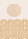 Golden Sun Waves Plakat / 21x30cm