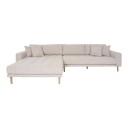 Lido sofa lenesofa venstrevent med 4 puter brun.