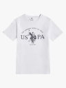 U.S. Polo Assn. Junior Uspa Print Graphic Tshirt Hvit 8 9ÅR