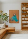 Stylish Woman in Teal Plakat / 50x70