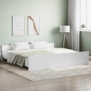vidaXL Sengeramme med hode- og fotgavl hvit 200x200 cm 8721012156890