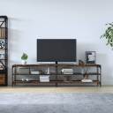 vidaXL TV-benk røkt eik 200x30x50 cm konstruert tre og metall