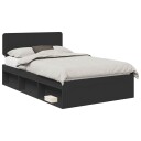  Sengestamme med hodegjerde Svart 135 x 190 cm Massiv furu