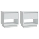 vidaXL Nattbord 2 stk hvit 45x34x44 cm sponplate