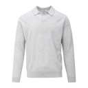 Adebayo Sweater Light Grey Melange S Merino knit polo pique