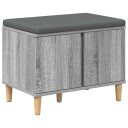 vidaXL Gangbenk Grå Sonoma 60 x 38 x 46 cm Konstruert treverk og stoff